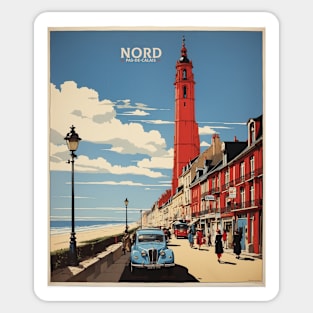 Nord Pas de Calais France Vintage Poster Tourism Sticker